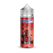 A bottle of Red A Fizzy Kingston 100ml Nicotine Free 0mg E Liquid VAPE Juice with a graphic of a sailor on the label.